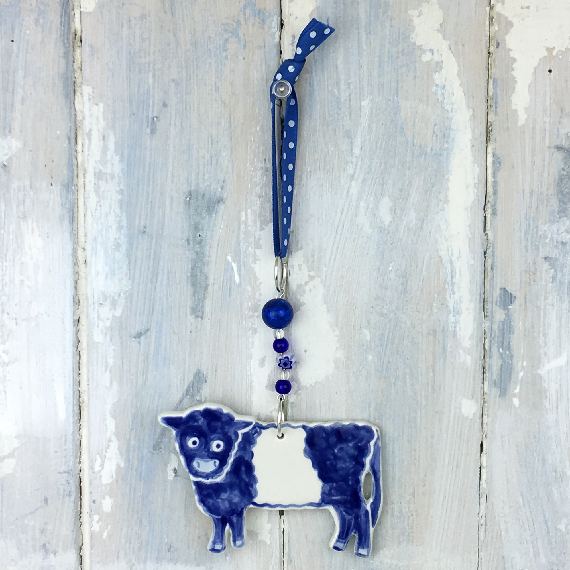 Belted Galloway Cow — handmade ceramic decoration