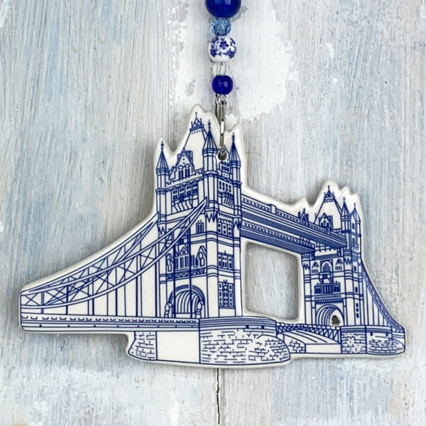 Blue London Tower Bridge hanging decoration