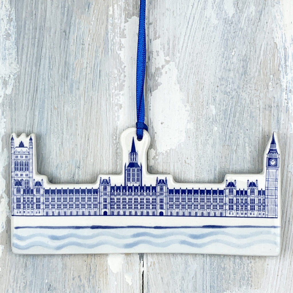 Blue Houses of Parliament hanging decoration