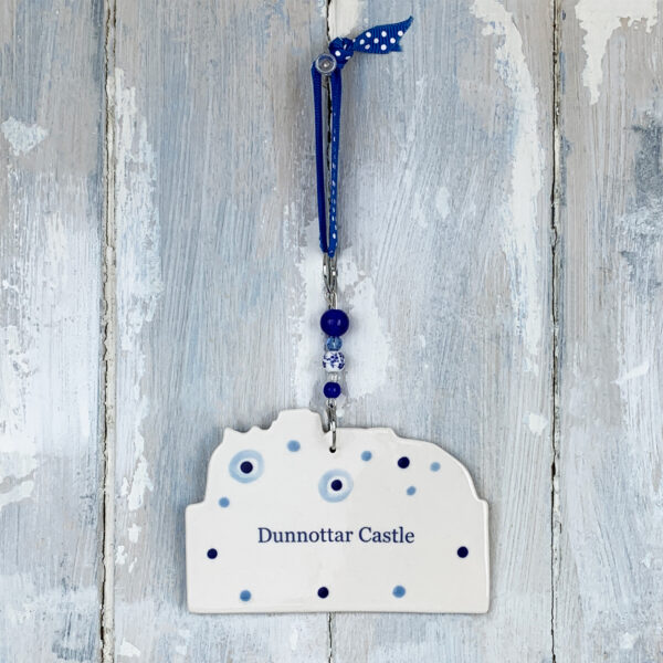 Blue Dunnottar Castle hanging decoration - Image 3