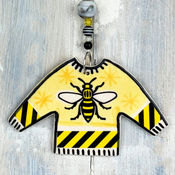 Yellow Manchester Jumper hanging decoration