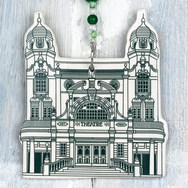 Green Richmond Theatre hanging decoration