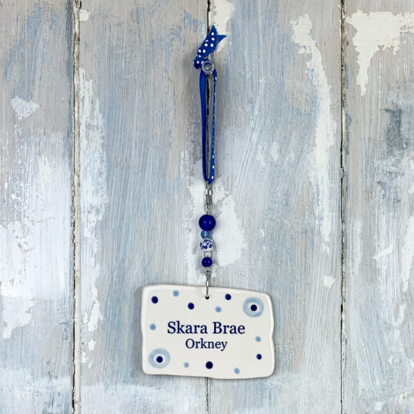 Blue Skara Brae Orkney hanging decoration - Image 3