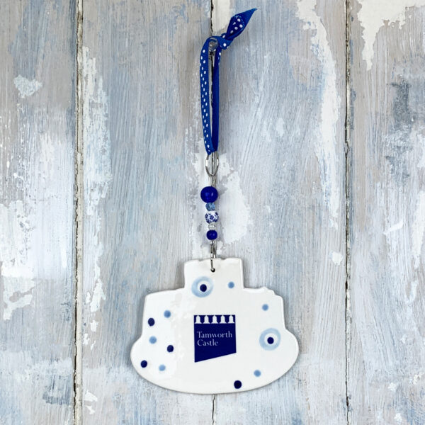 Blue Tamworth Castle hanging decoration - Image 3