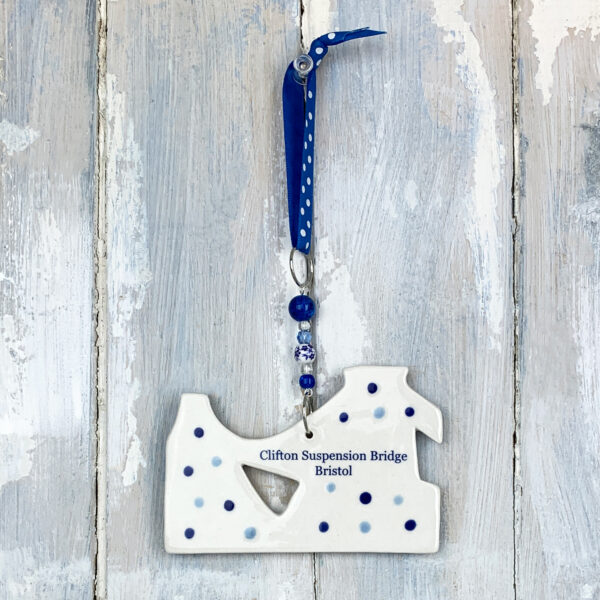 Blue Clifton Suspension Bridge hanging decoration - Image 3
