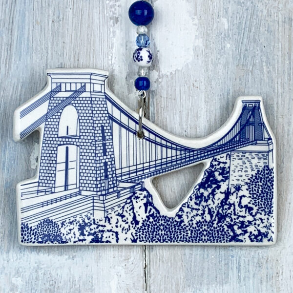 Blue Clifton Suspension Bridge hanging decoration