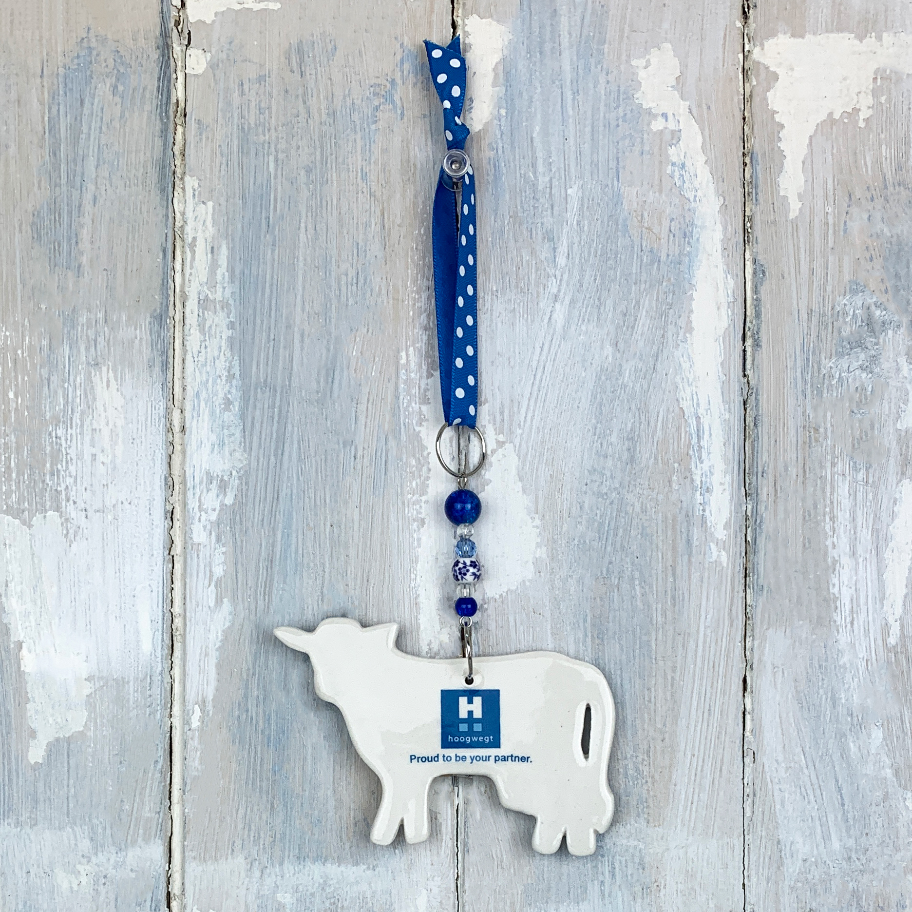 Blue Hoogwegt Cow hanging decoration - Image 3