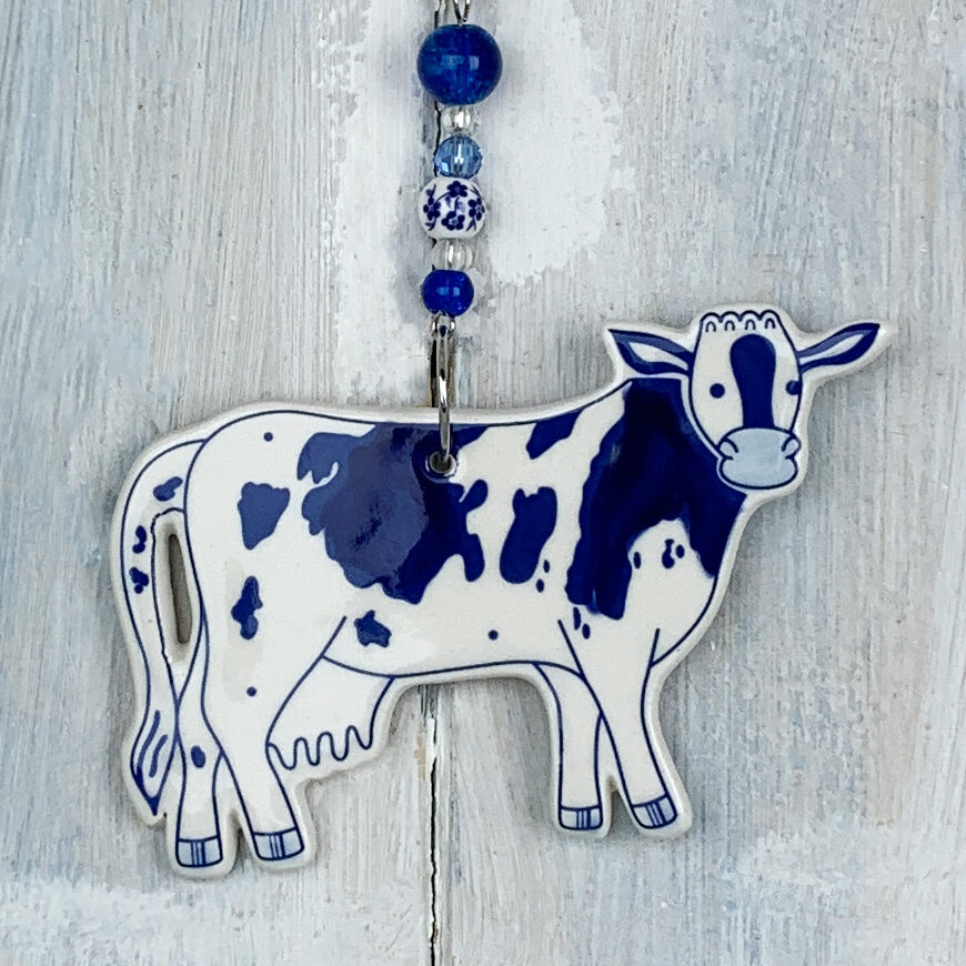 Blue Hoogwegt Cow hanging decoration
