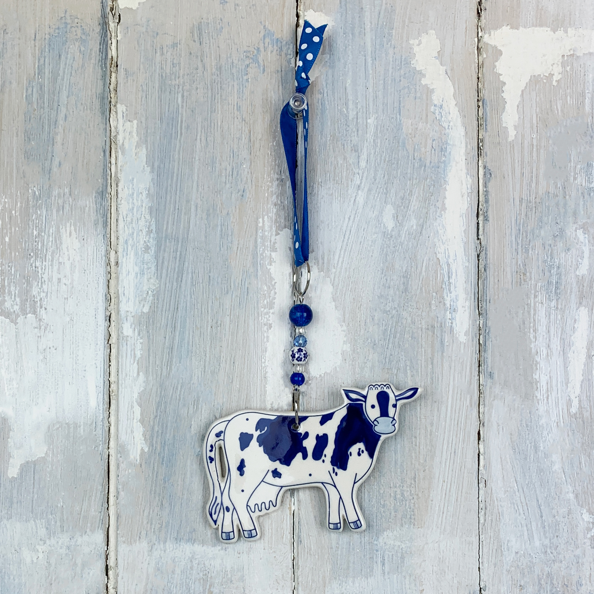 Blue Hoogwegt Cow hanging decoration - Image 2