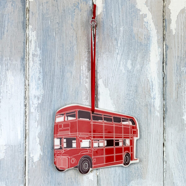 Red London Bus hanging decoration - Image 2