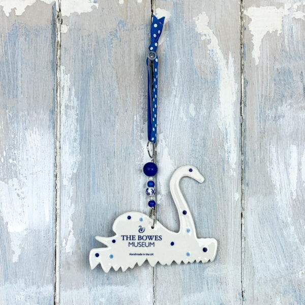 Blue Bowes Museum Swan hanging decoration - Image 3