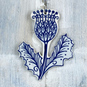 Blue Thistle decoration. Handmade in the UK