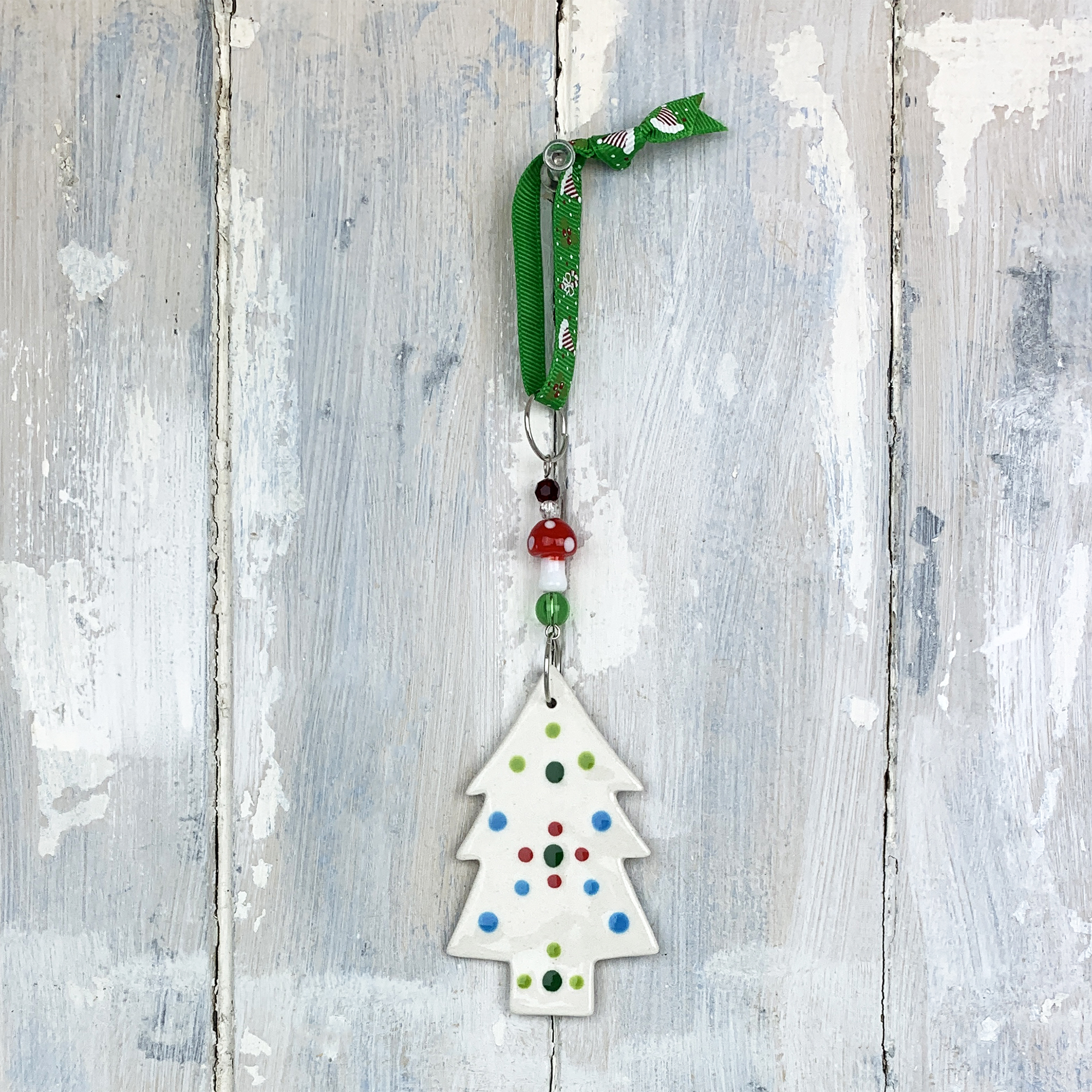Multi-colour Christmas Tree 2025 decoration. Handmade in the UK - Image 3