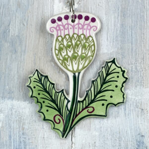 Multi-colour Thistle decoration. Handmade in the UK