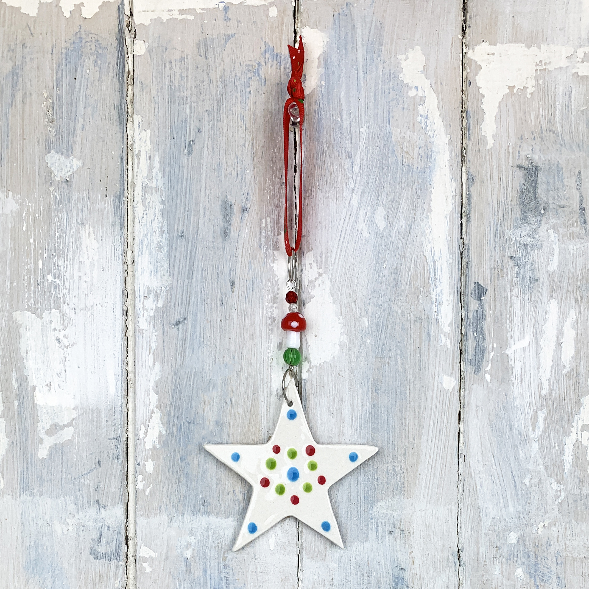 Multi-colour Christmas Star 2025 decoration. Handmade in the UK - Image 3