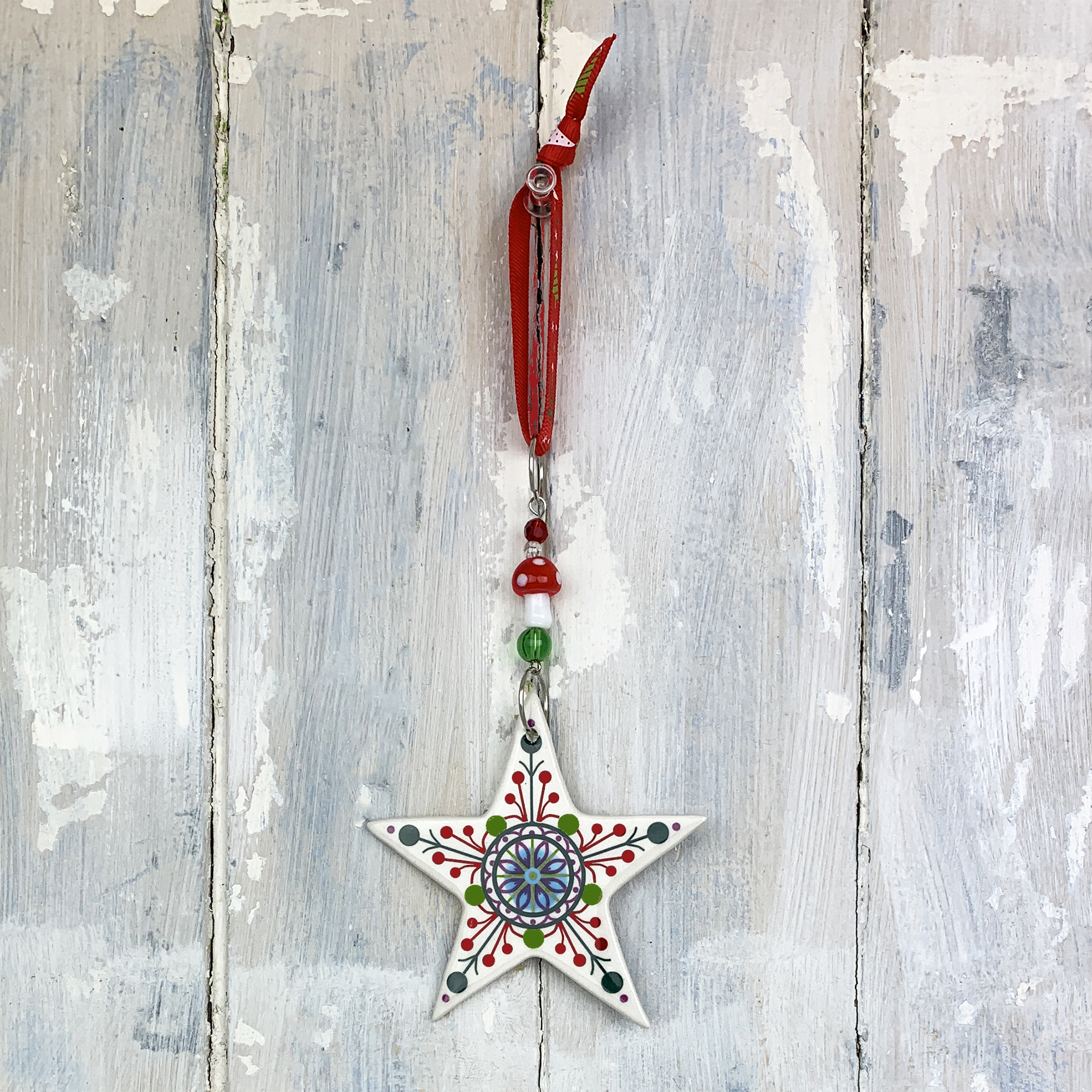 Multi-colour Christmas Star 2025 decoration. Handmade in the UK - Image 2