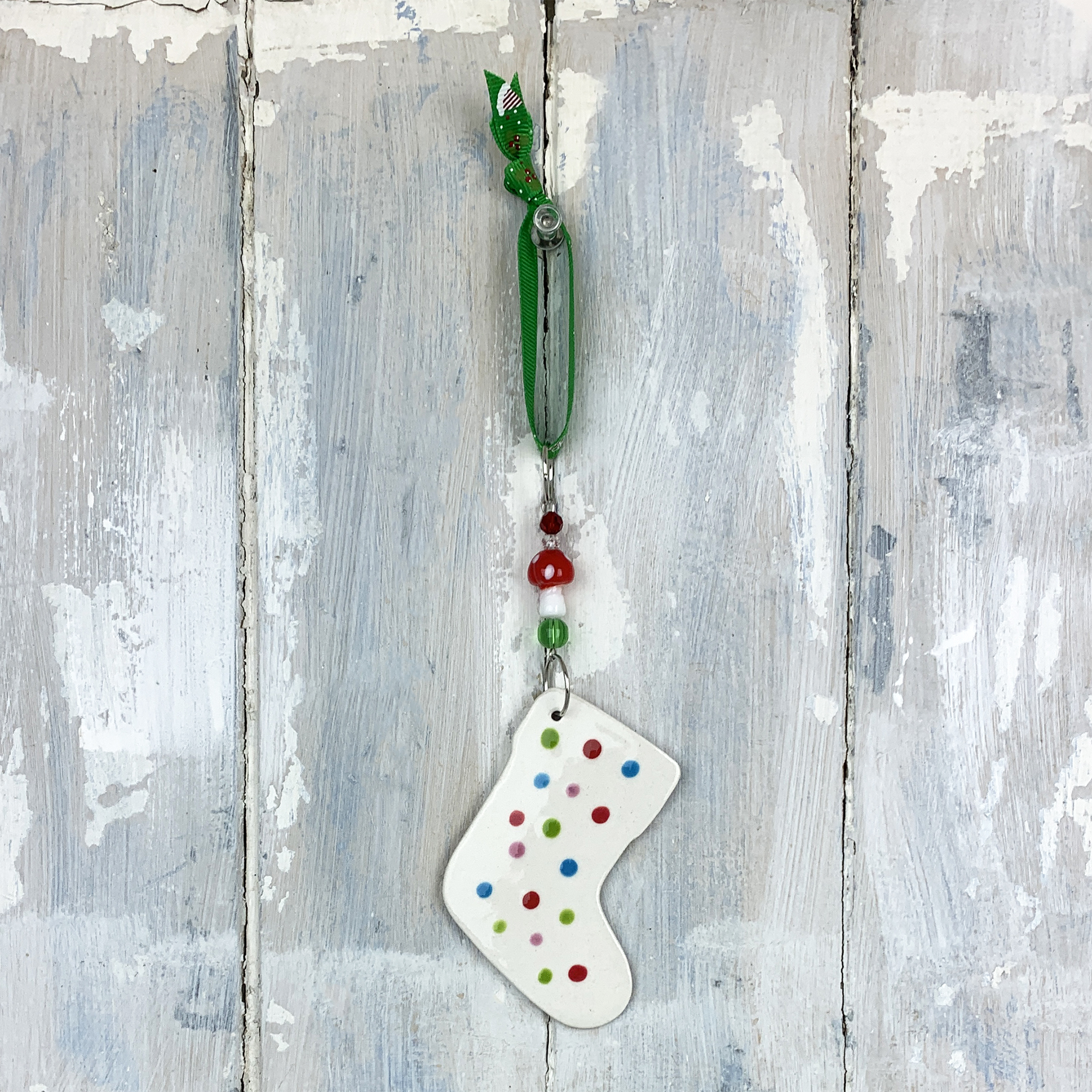 Multi-colour Christmas Stocking 2025. Handmade in the UK - Image 3