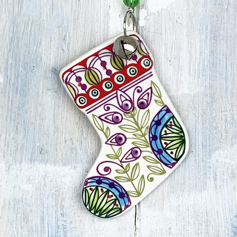 Multi-colour Christmas Stocking 2025. Handmade in the UK