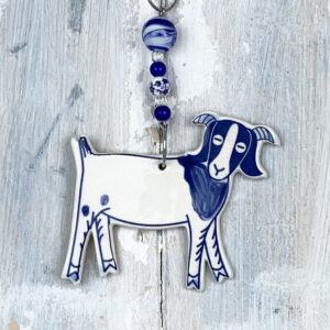 Blue Boer Goat hanging decoration. Handmade in the UK