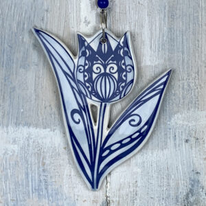 Blue Tulip No. 2 decoration. Handmade in the UK