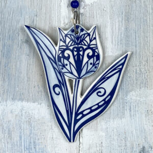 Blue Tulip No. 3 decoration. Handmade in the UK