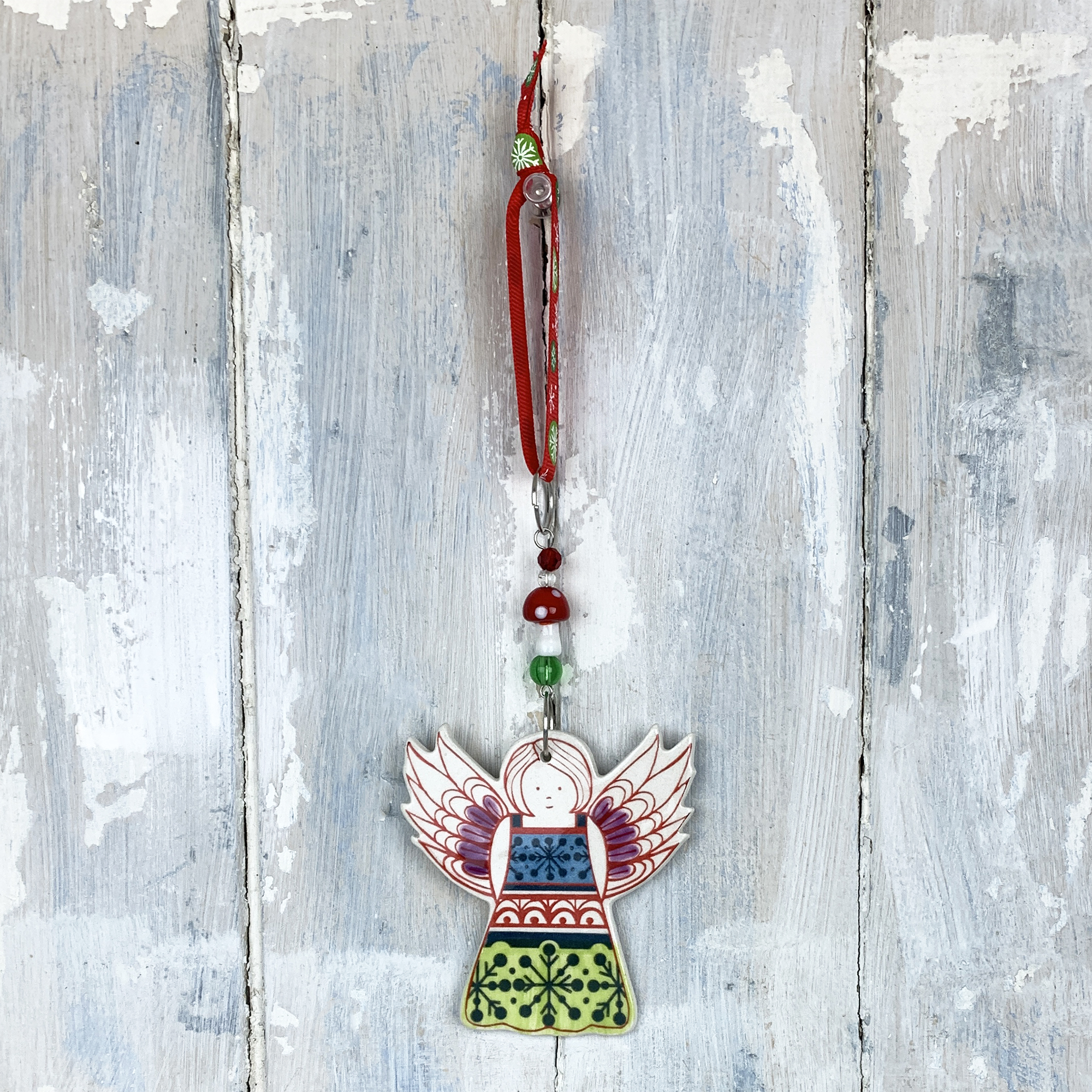 Multi-colour Christmas Angel 2026 decoration. Handmade in the UK - Image 4