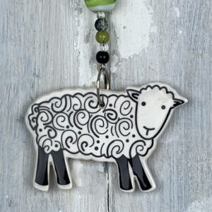 Multi-colour Herdwick Sheep hanging decoration. Handmade in the UK