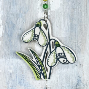 Multi-colour Snowdrop decoration. Handmade in the UK