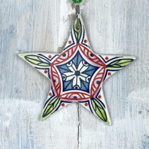 Multi-colour Christmas Star 2026 decoration. Handmade in the UK
