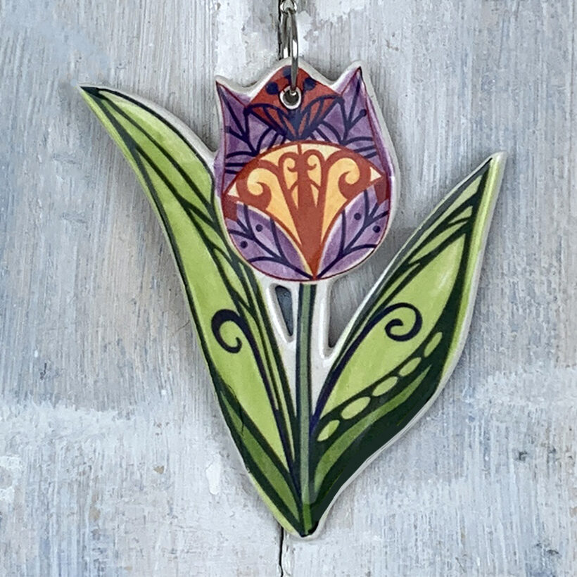 Multi-colour Tulip decoration No 3. Handmade in the UK